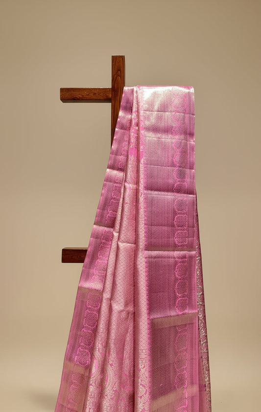 CARNATION PINK PURE KANJIVARAM SILK SAREE