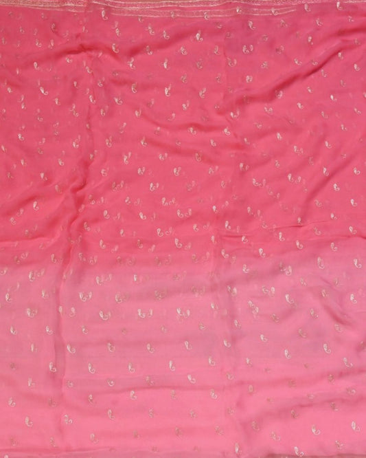 SHADED HOT PINK COLOUR, 30 GRAMS - PLANT BASED CHIFFON SAREE WITH AARI EMBROIDERY