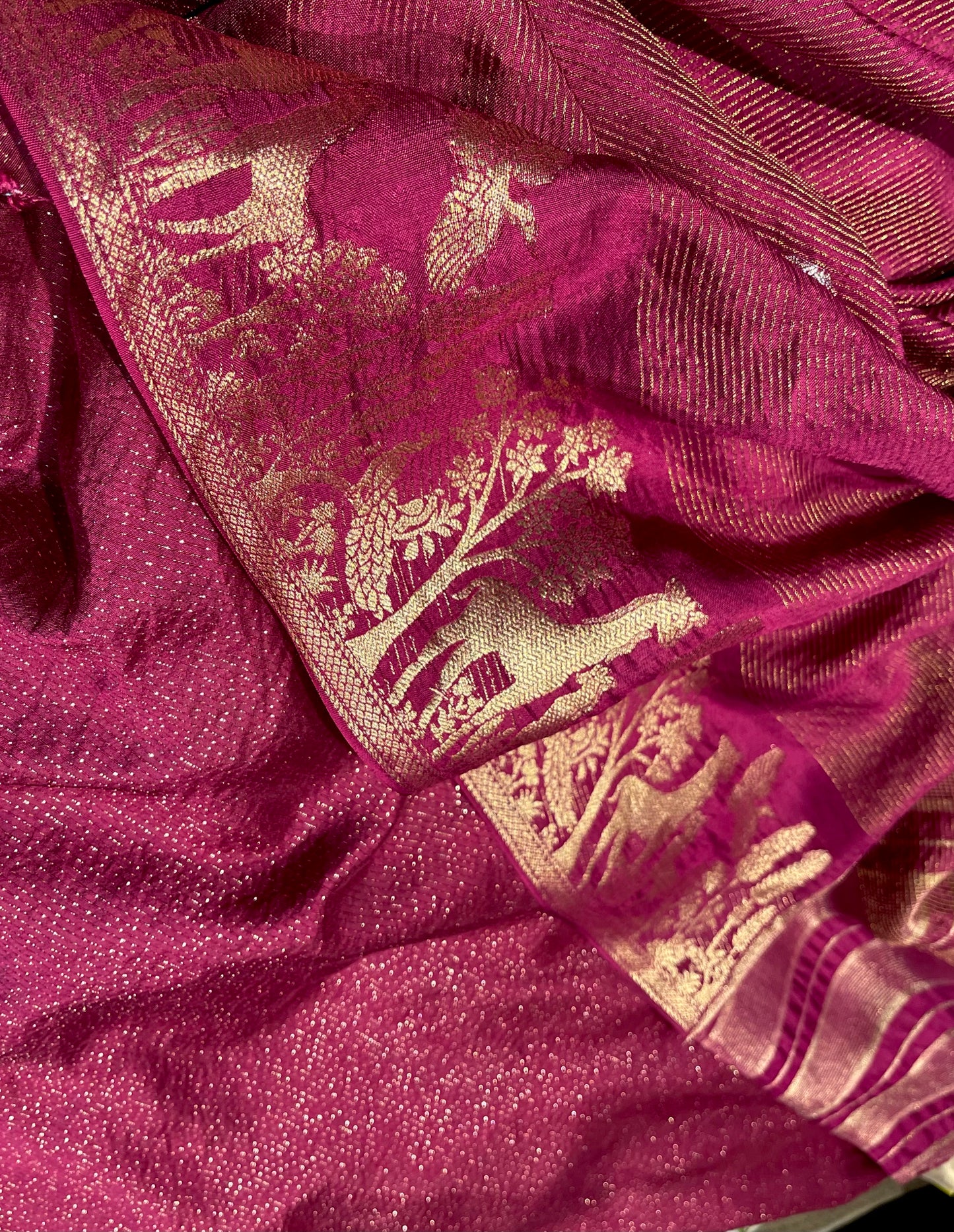 BURGUNDY COLOUR DOLA SILK ZARI STRIPE SAREE