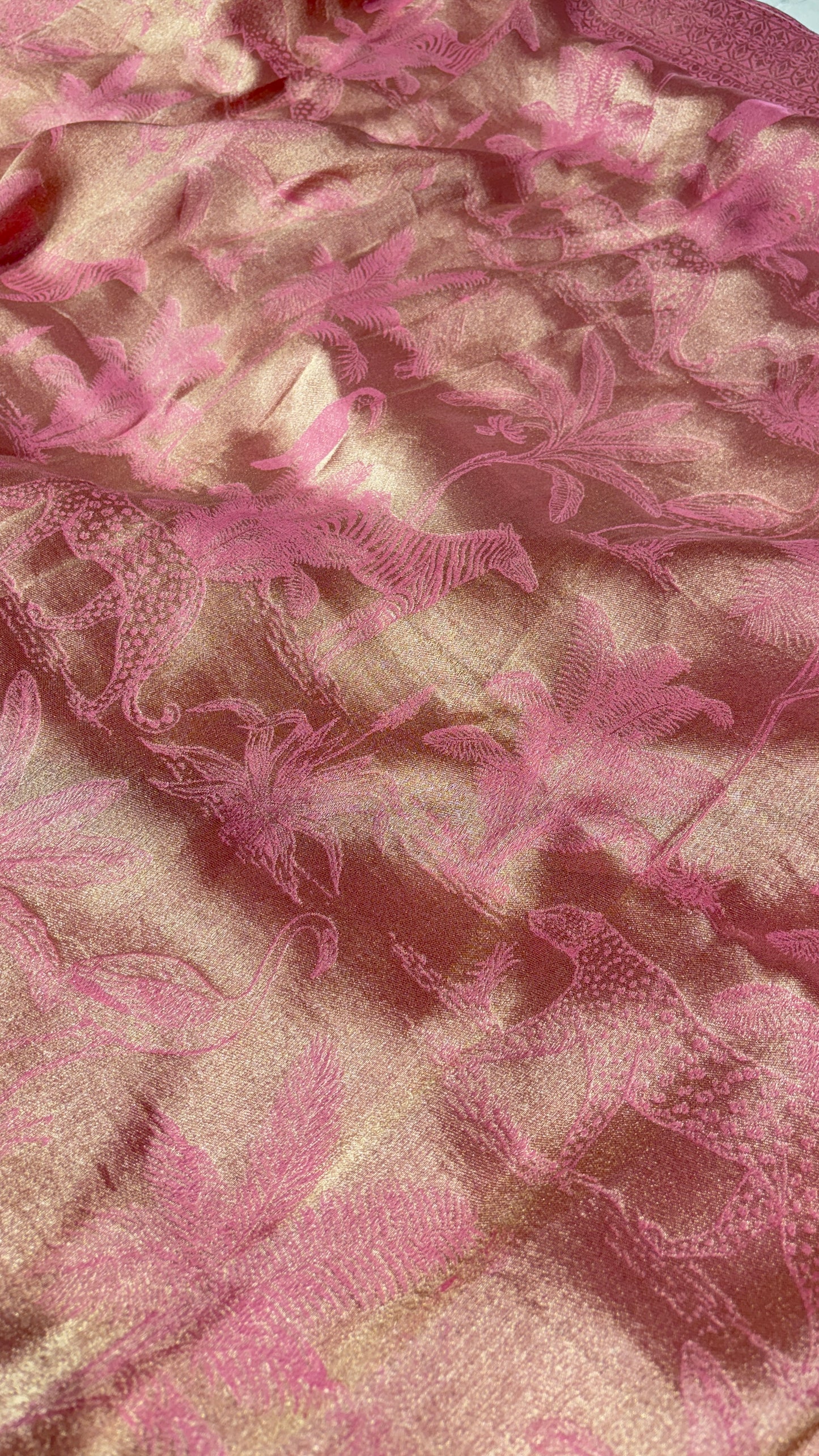 LIGHT PINK GEORGETTE ZARI JACQUARD SAREE BY SIDDHAIKA