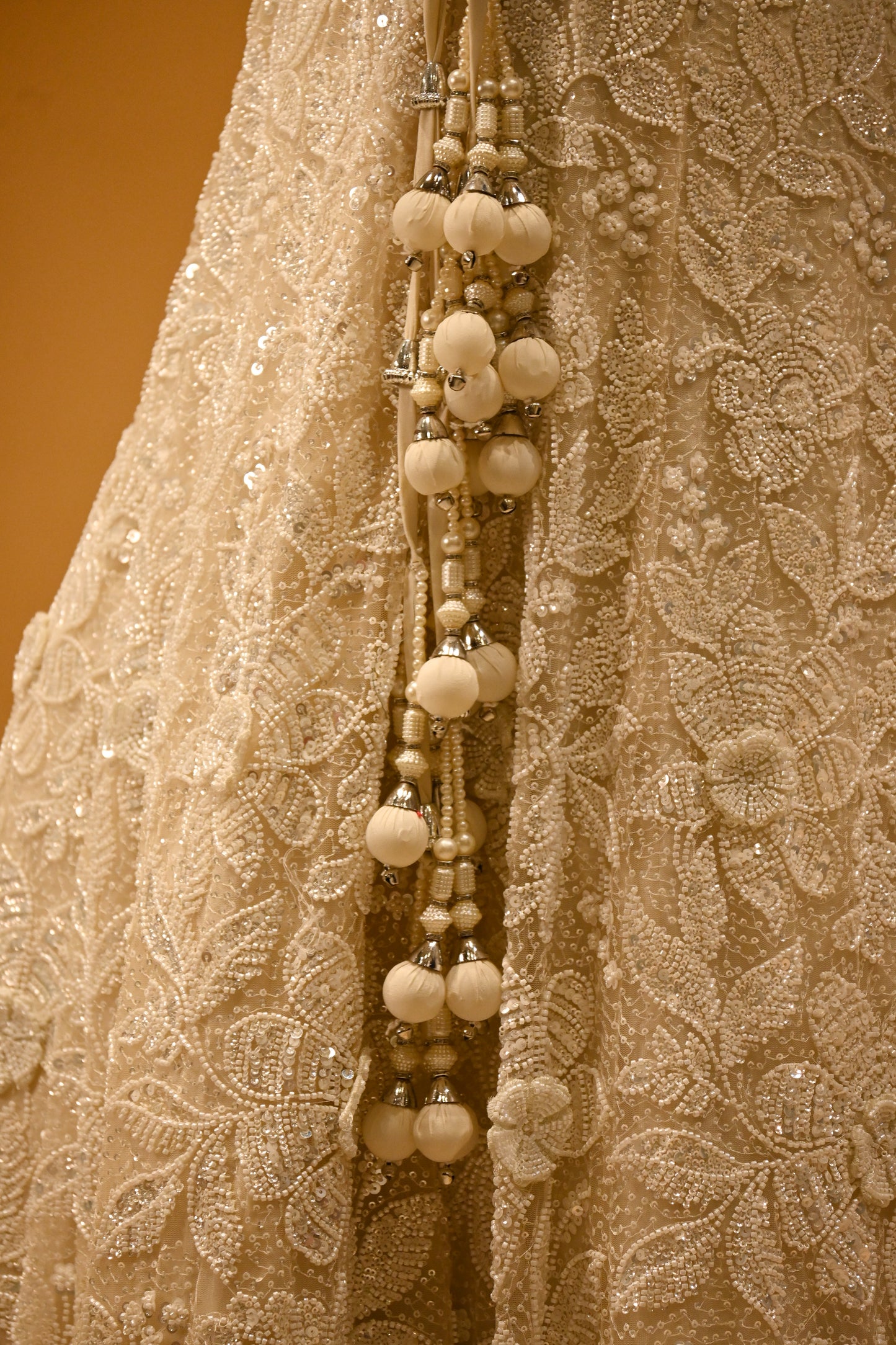 IVORY EMBROIDERED LEHENGA SET WITH SEQUINS & BEADWORK