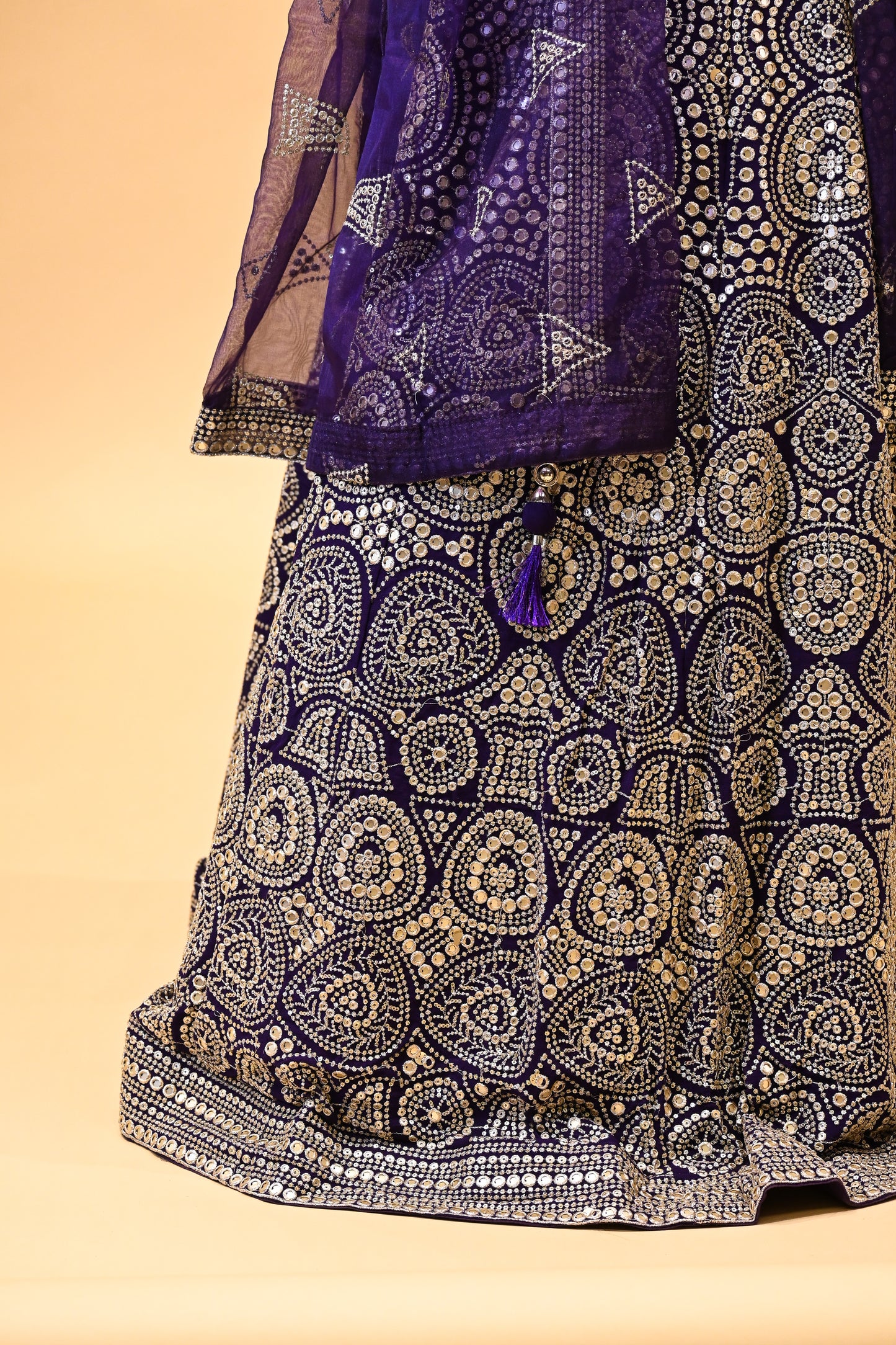 ROYAL PURPLE EMBELLISHED LEHENGA & BLOUSE WITH MATCHING DUPATTA