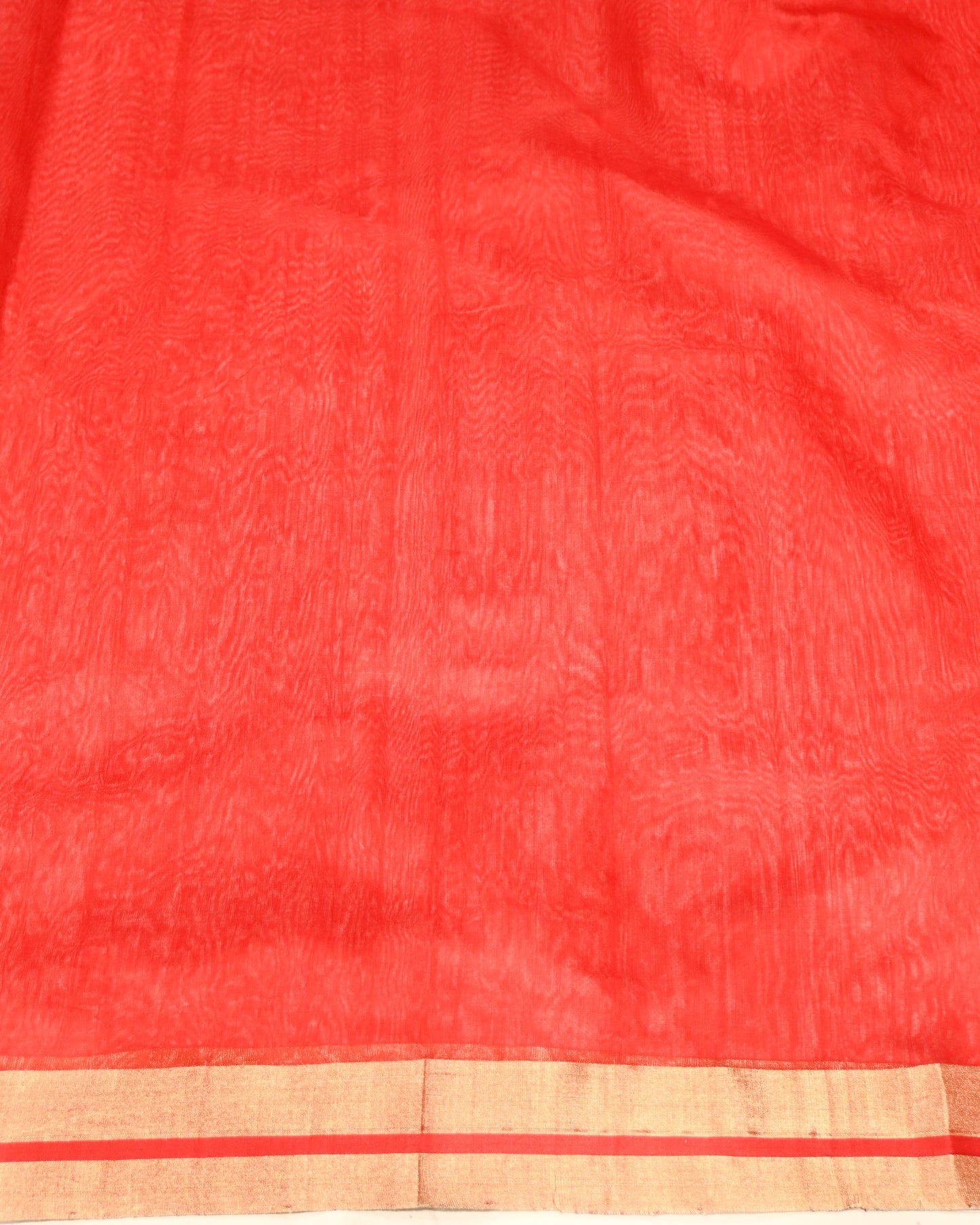 RICH RED CHANDERI HANDWOVEN SILK SAREE