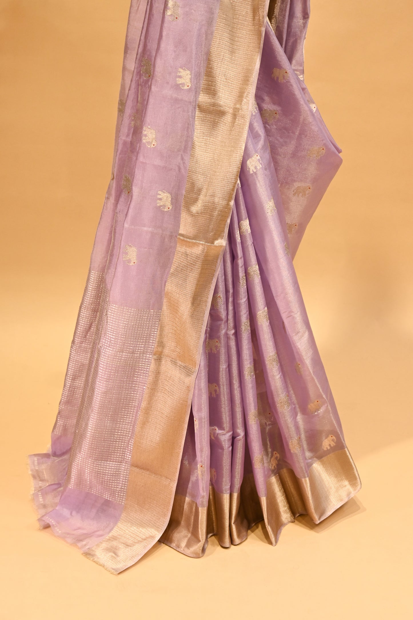 LILAC CHANDERI HANDWOVEN SILK SAREE