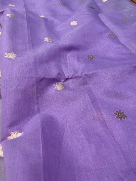 GREEN COLOUR ART MAHESHWARI SAREE WITH CONTRAST PALLA, BLOUSE & ZARI BUTTI - Kothari Sons