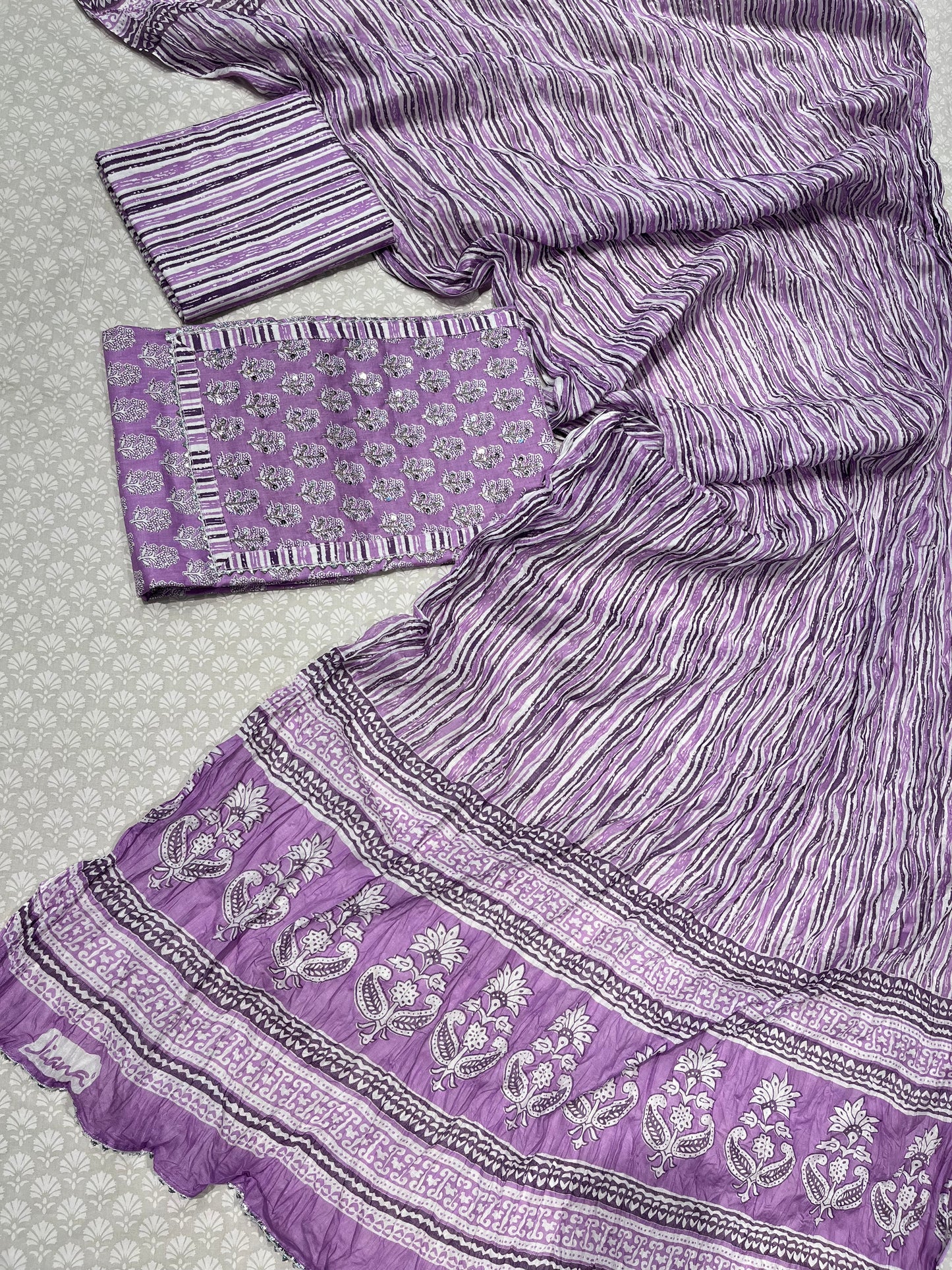 PURPLE COLOUR COTTON UNSTITCHED SUIT