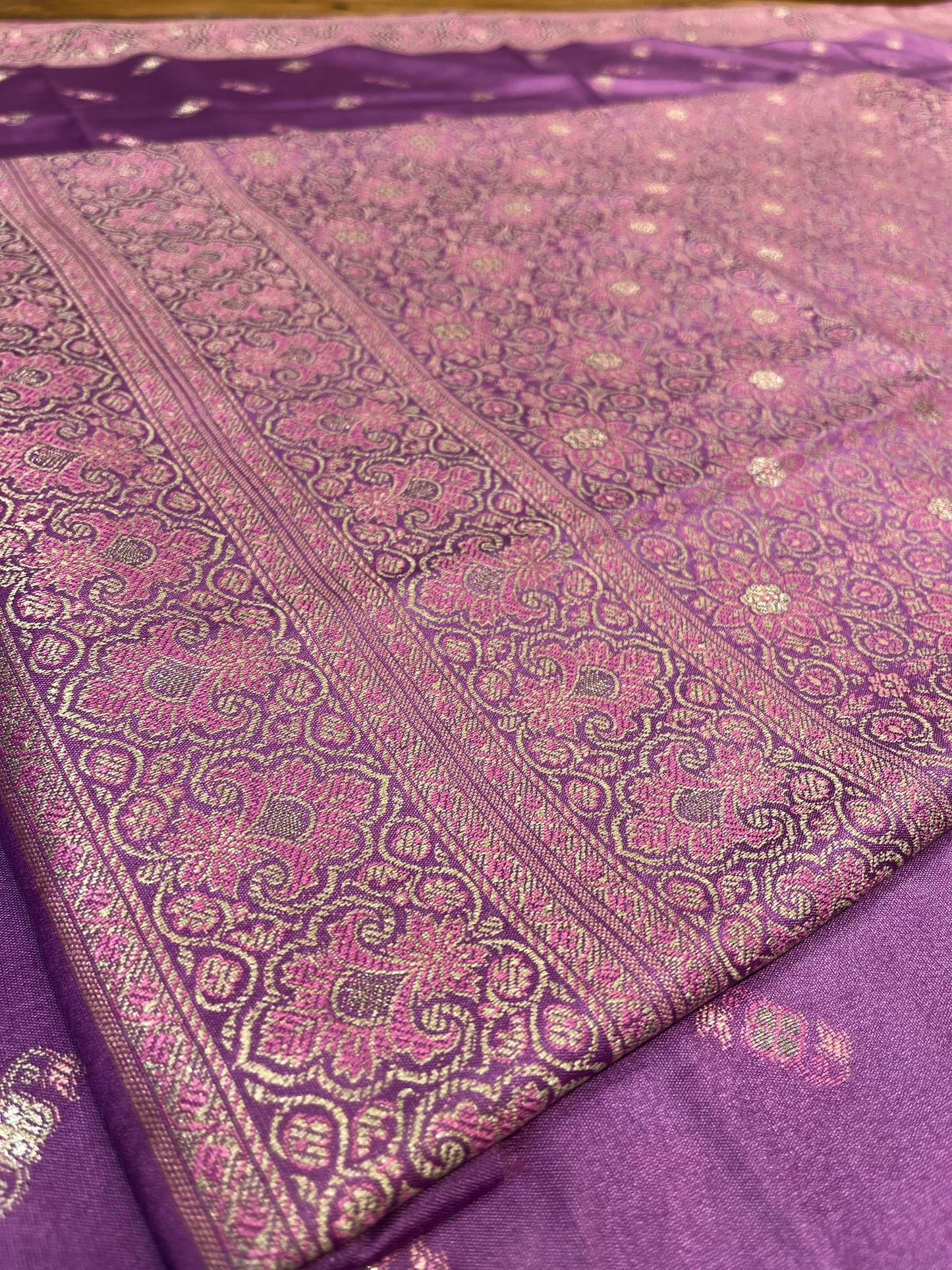 LAVENDER COLOUR TANCHUI SILK UNSTITCHED SUIT - Kothari Sons