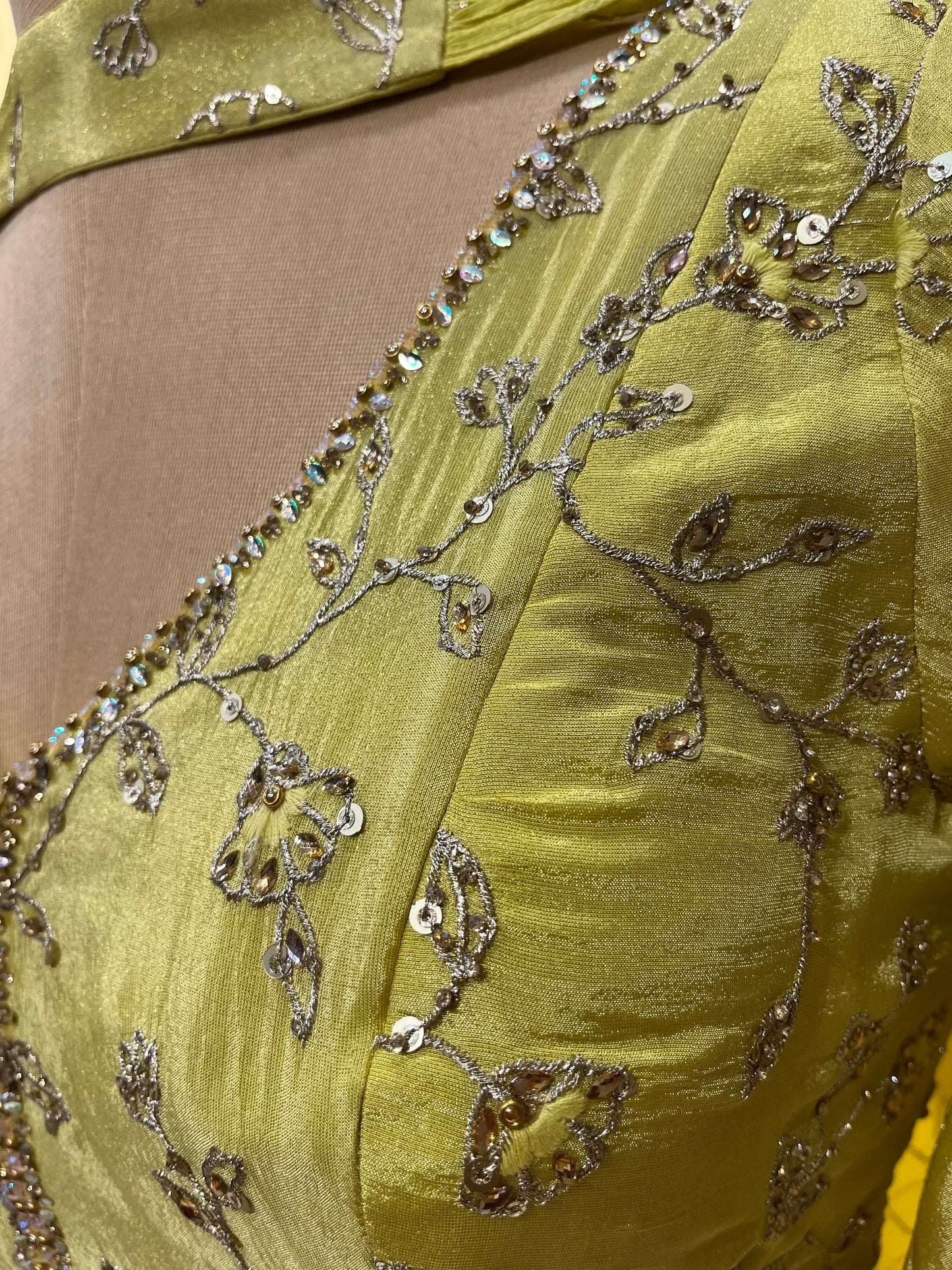 NEON COLOUR CREPE SILK DHOTI STYLE PANT WITH PEPLUM KURTA EMBELLISHED WITH ZARI & SEQUINS WORK
