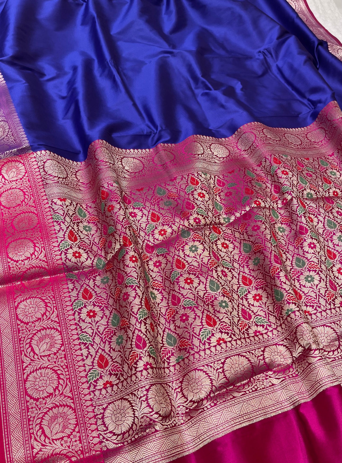 BLUE ART SILK SAREE EMBELLISHED WITH ZARI WEAVES BORDER & PALLA