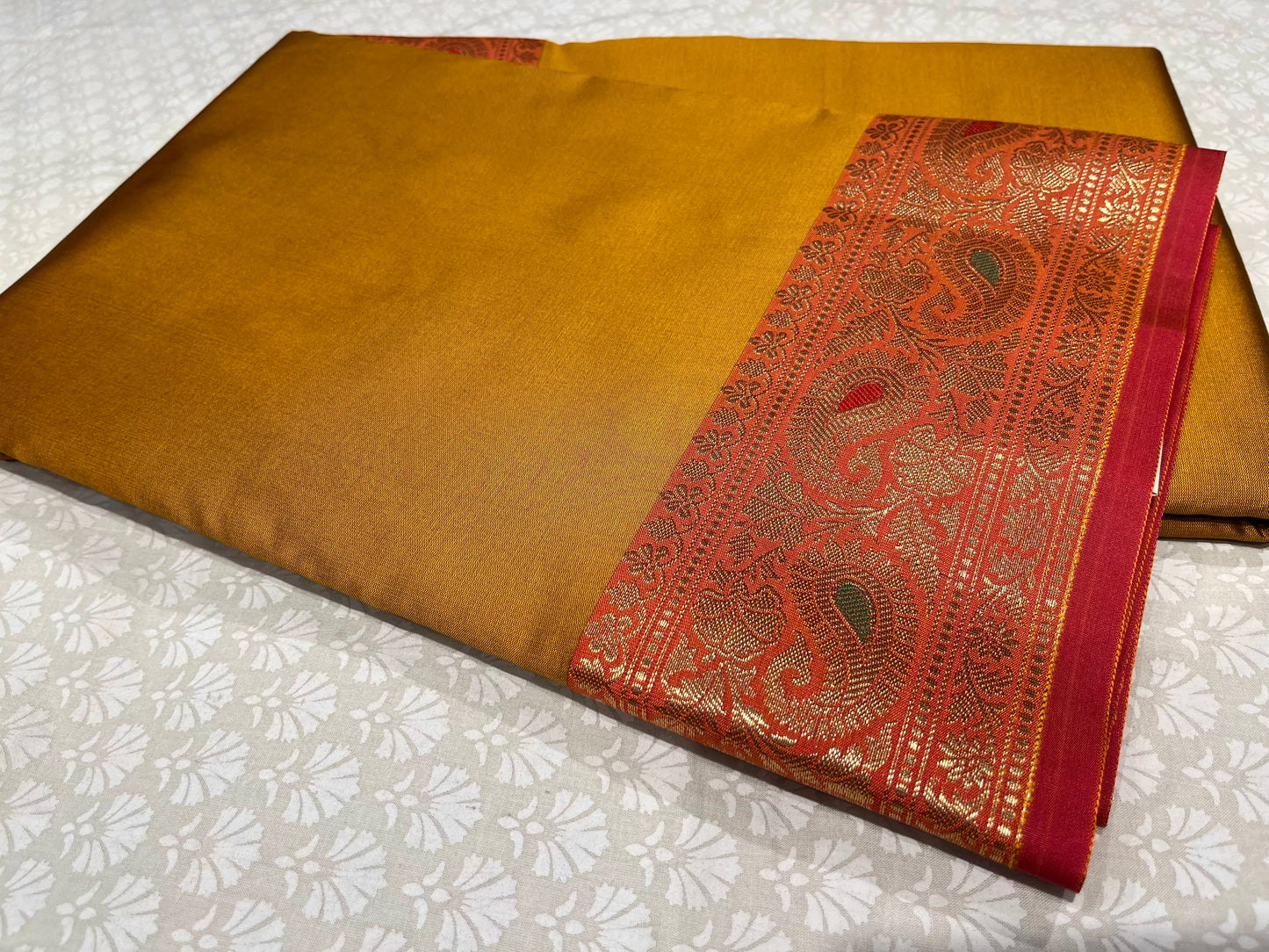 MUSTARD GOLD ART SILK SAREE EMBELLISHED WITH ZARI WEAVES BORDER & PALLA