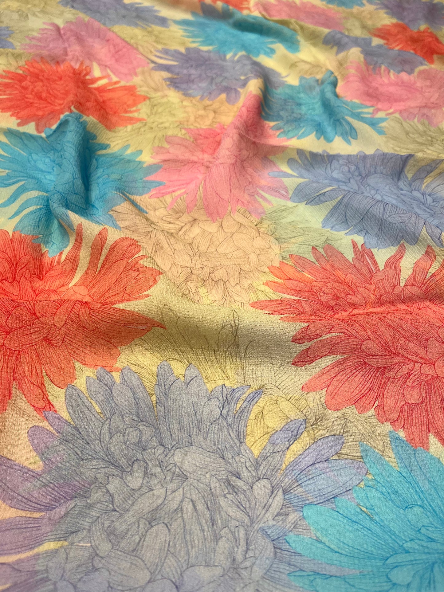 ( DELIVERY IN 30 DAYS ) PISTA COLOUR PURE CHIFFON PRINTED SAREE