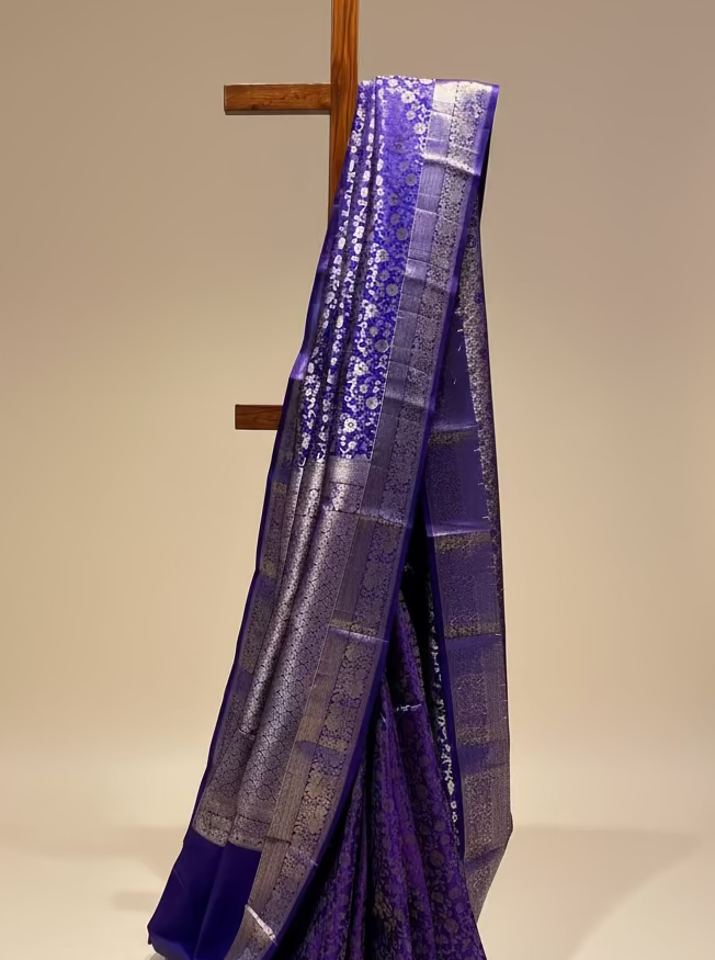 RUSSIAN VIOLET COLOUR PURE KANJIVARAM SILK SAREE
