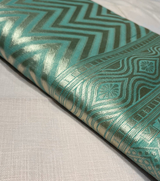 AQUA COLOUR COTTON SILK SAREE