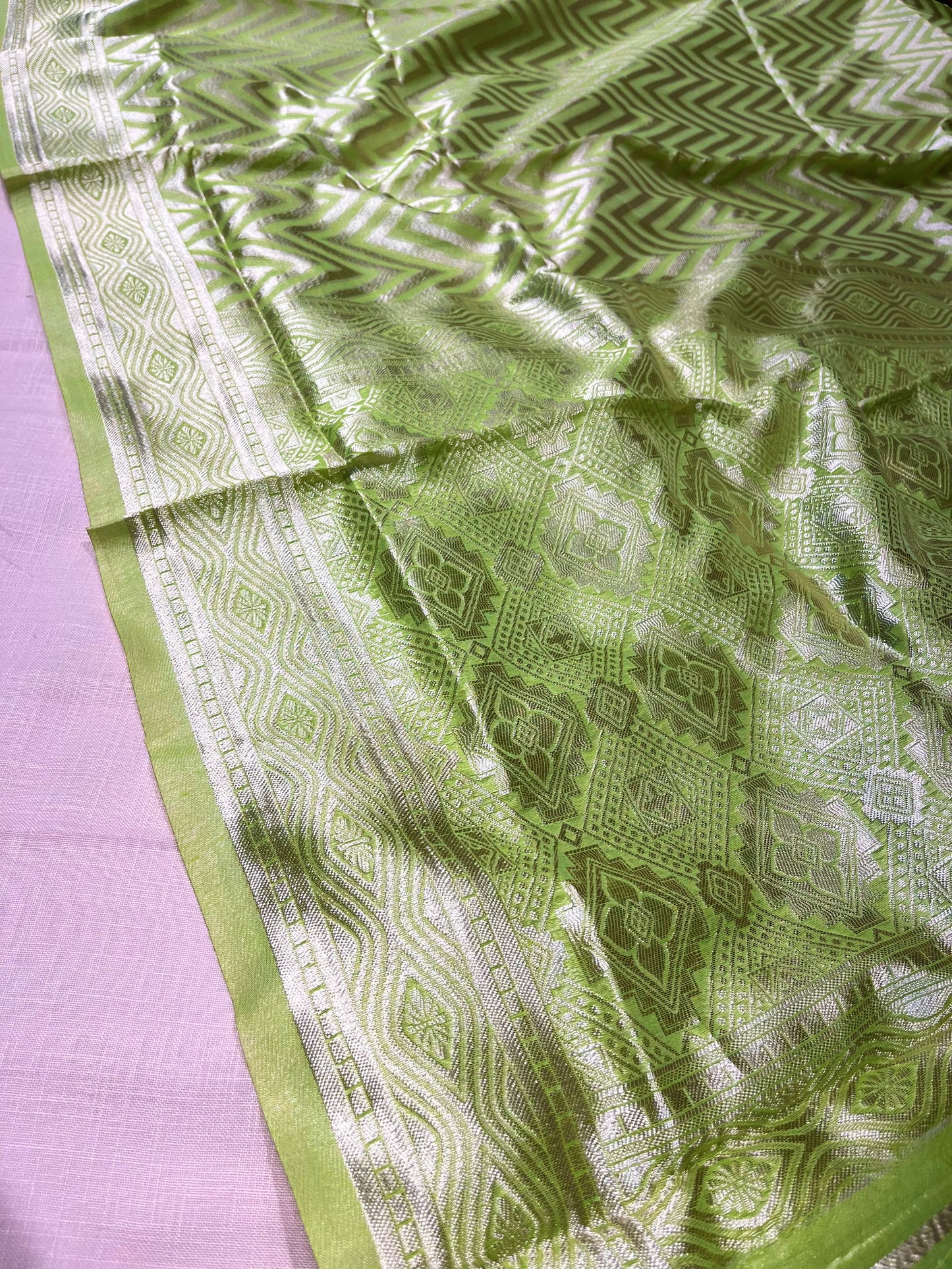 GREEN COLOUR COTTON SILK SAREE