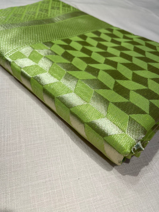 GREEN COLOUR COTTON SILK SAREE