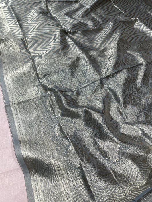 GREY COLOUR COTTON SILK SAREE