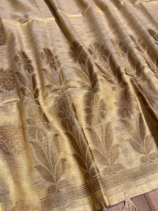 OFF WHITE COLOUR TISSUE SAREE