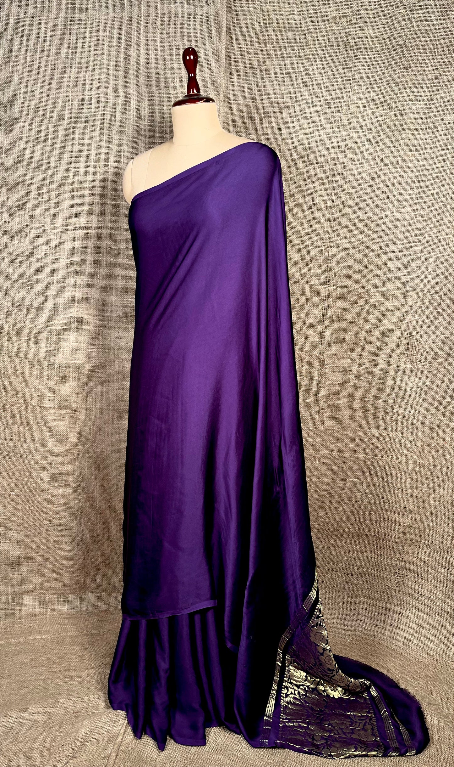 PURPLE COLOUR MODAL SILK ZARI PALLU SAREE