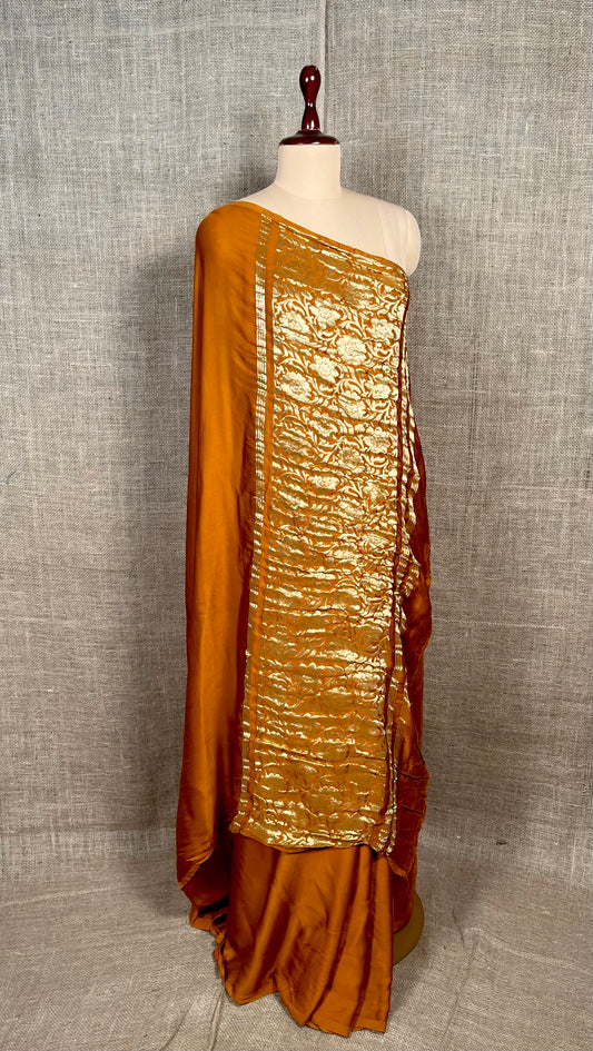 CAMEL COLOUR MODAL SILK ZARI PALLU SAREE