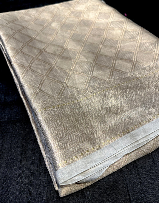 SILVER COLOUR TISSUE JACQUARD SAREE