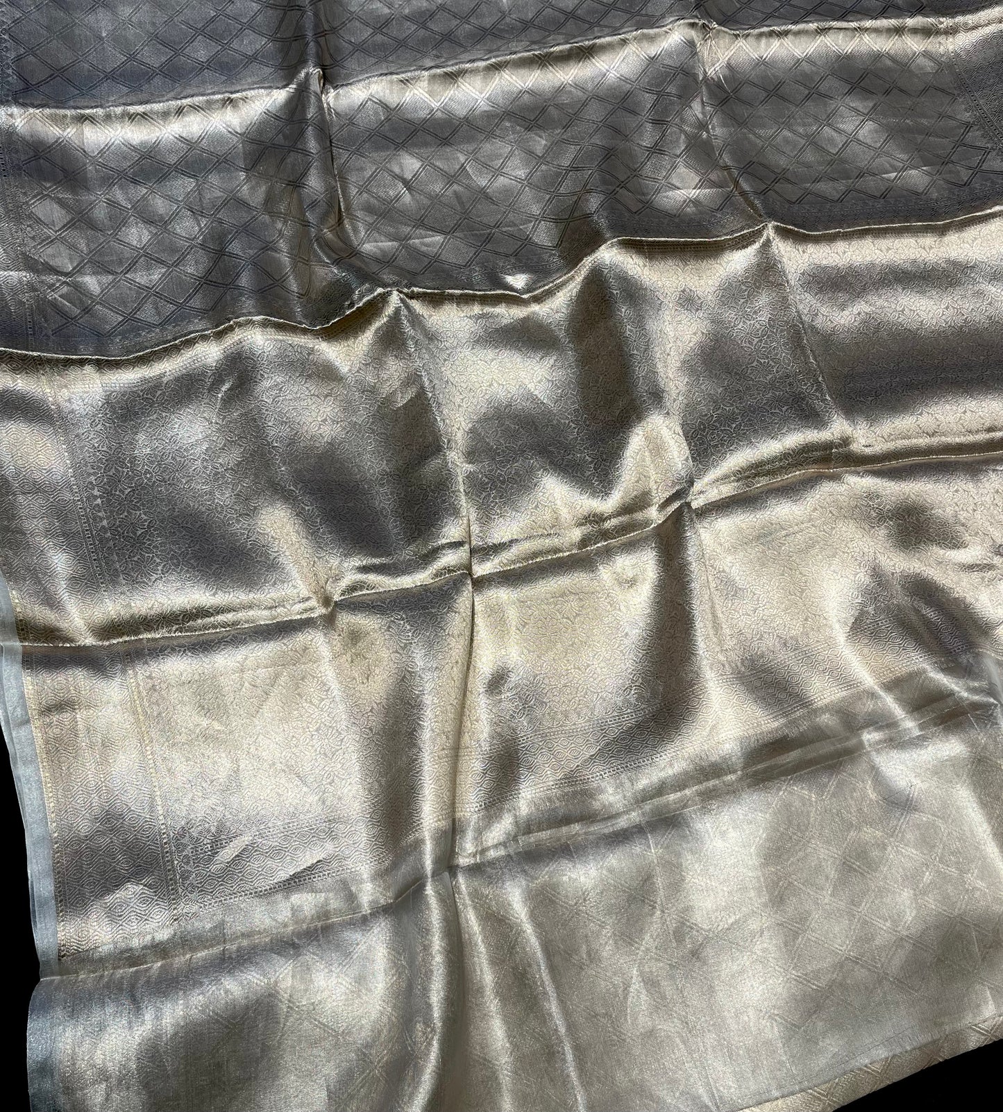 SILVER COLOUR TISSUE JACQUARD SAREE