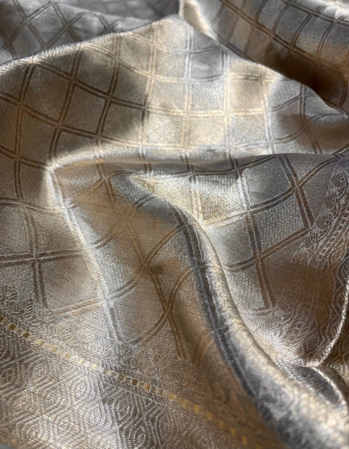 SILVER COLOUR TISSUE JACQUARD SAREE