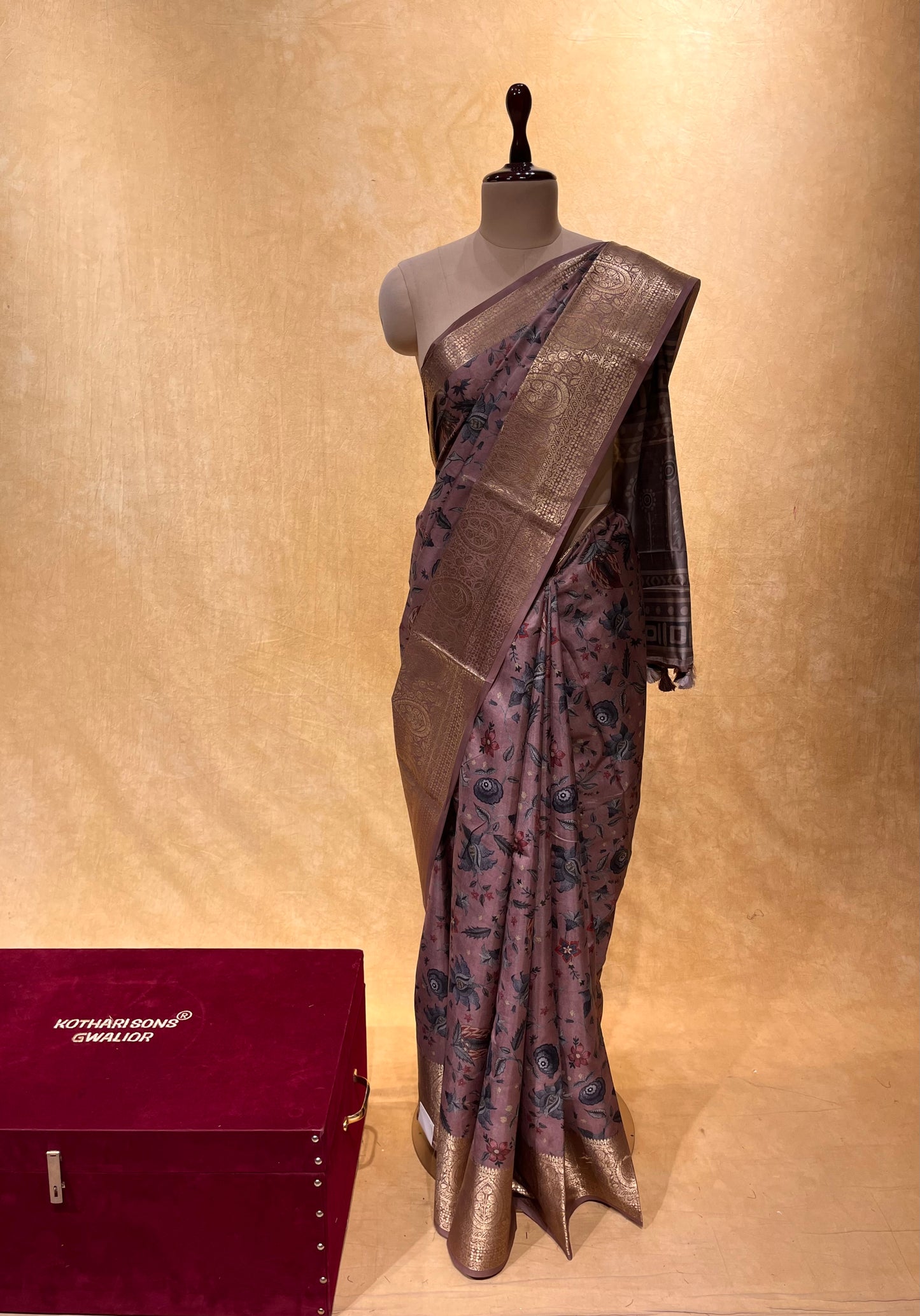 LEVANDER COLOR BANARASI SEMI TUSSAR SILK SAREE