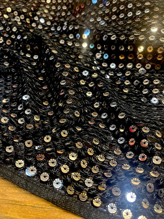 BLACK COLOUR SEQUINS GEORGETTE SAREE WITH MATCHING UNSTITCHED BLOUSE - Kothari Sons