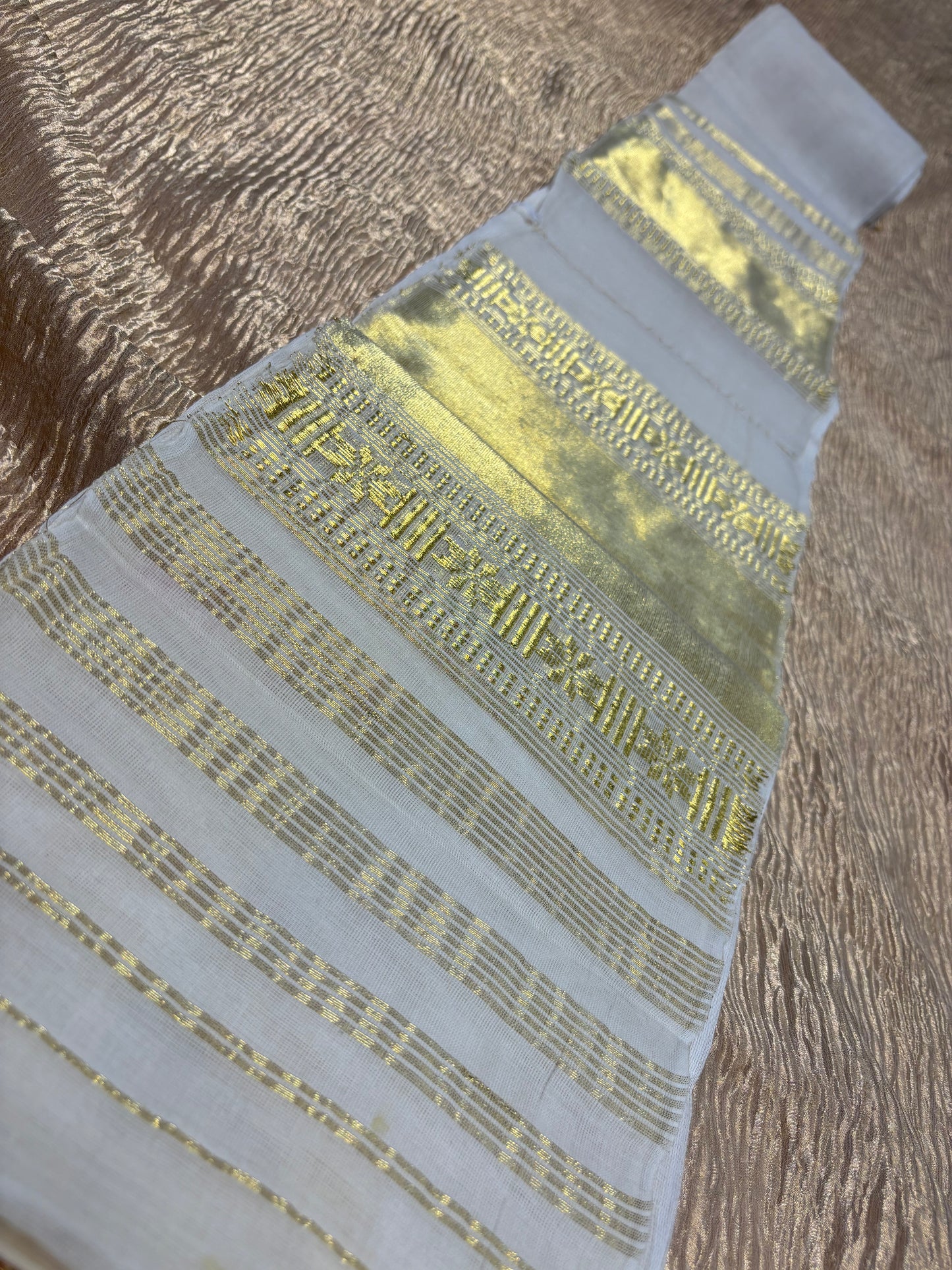 (40 Meters Long) MARATHA HANDLOOM PAGDI -Pure cotton dyeable fabric with two zari turra palla
