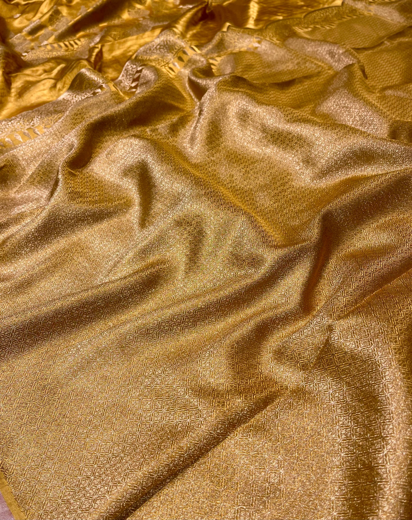 MUSTARD COLOUR SATIN SILK SAREE EMBELLISHED WITH ZARI WEAVES
