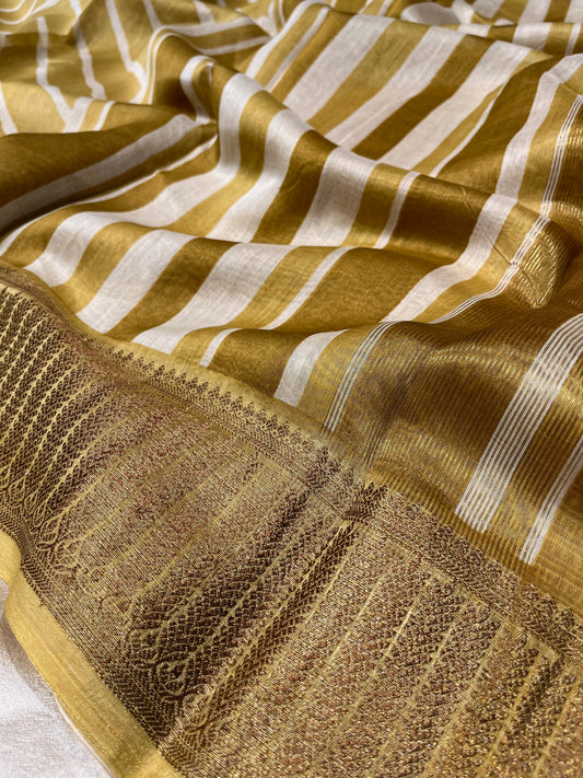 RUST YELLOW COLOUR COTTON SILK SAREE WITH ZARI BORDER