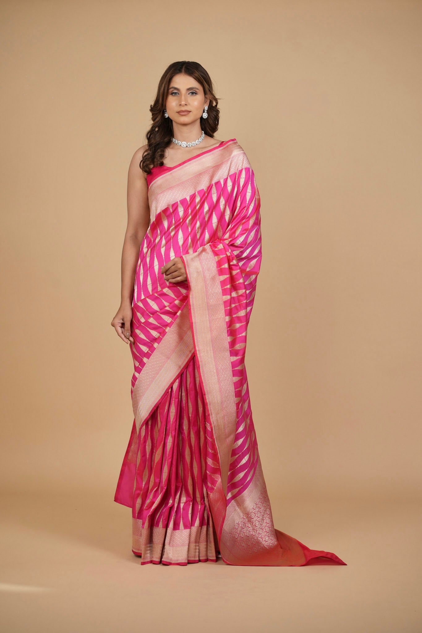 PINK PURE BANARASI SILK KATAN SAREE