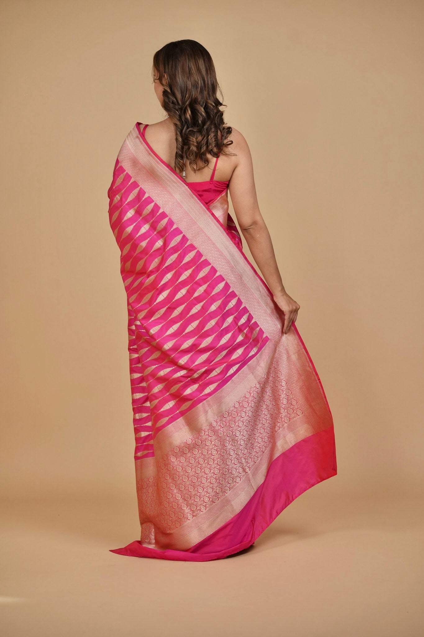 PINK PURE BANARASI SILK KATAN SAREE