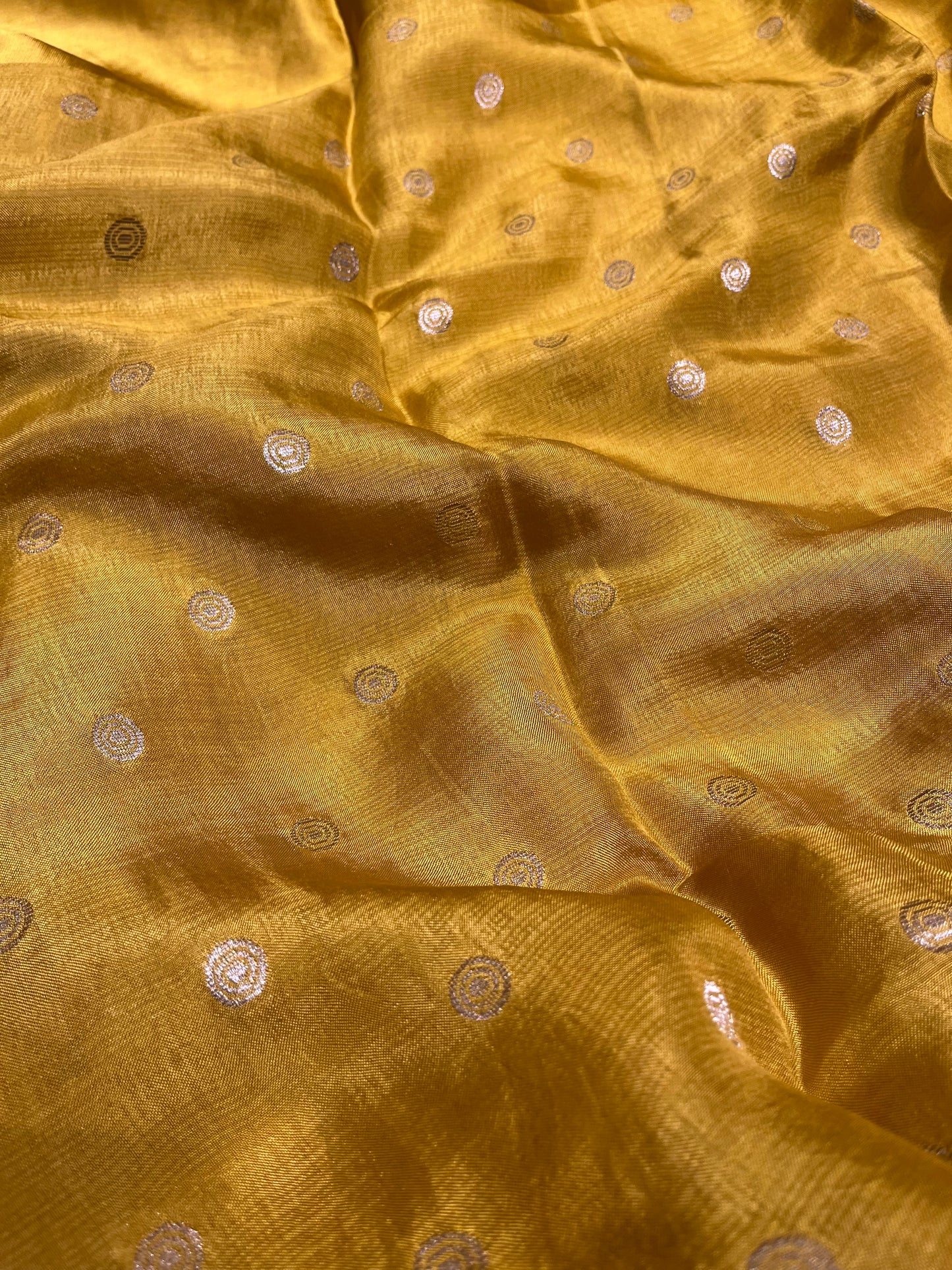 MUSTARD COLOUR KOTA DORIA SAREE WITH ZARI BORDER & BUTTI - Kothari Sons