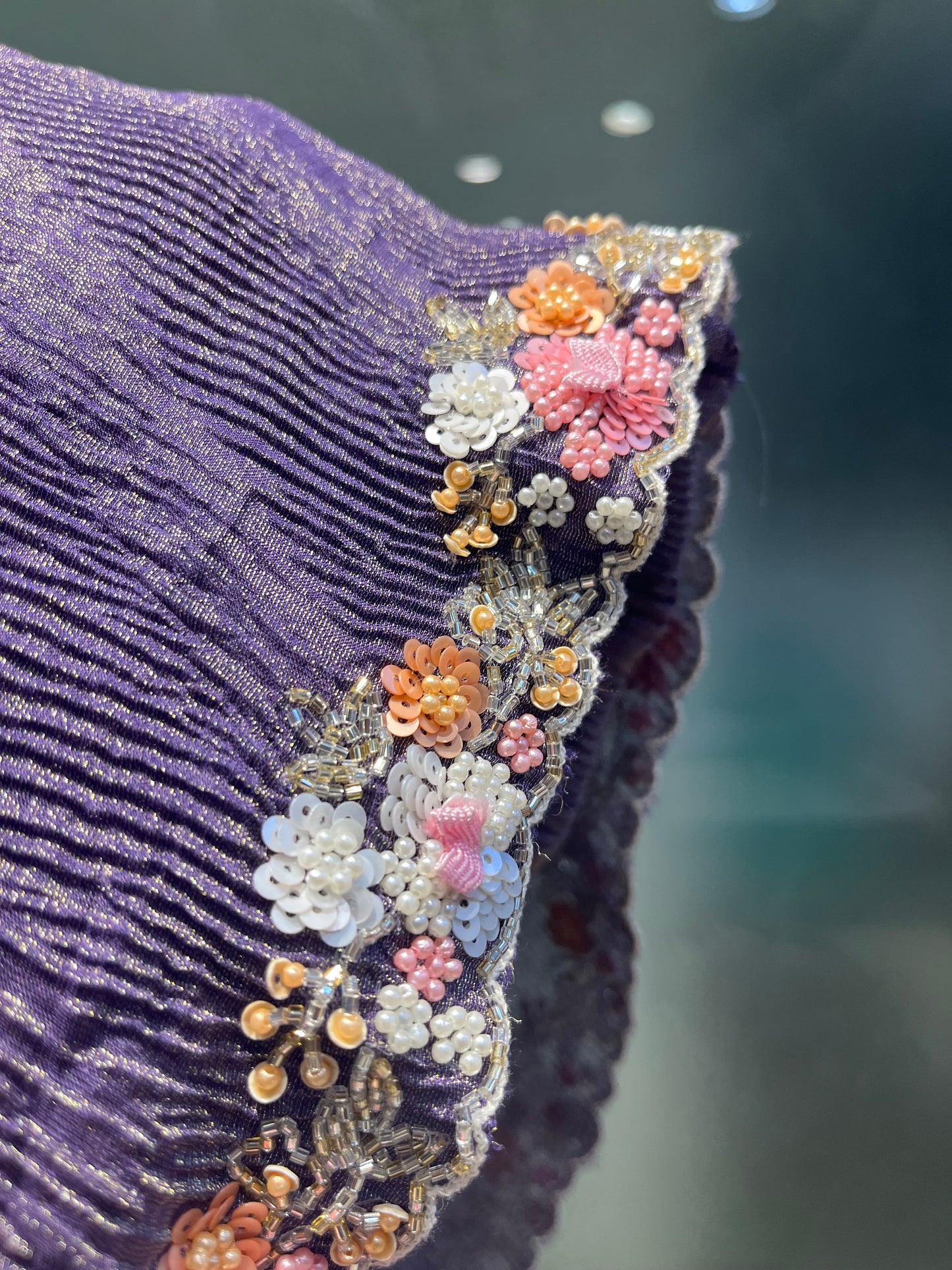 Purple Colour Imported Wrinkle Saree