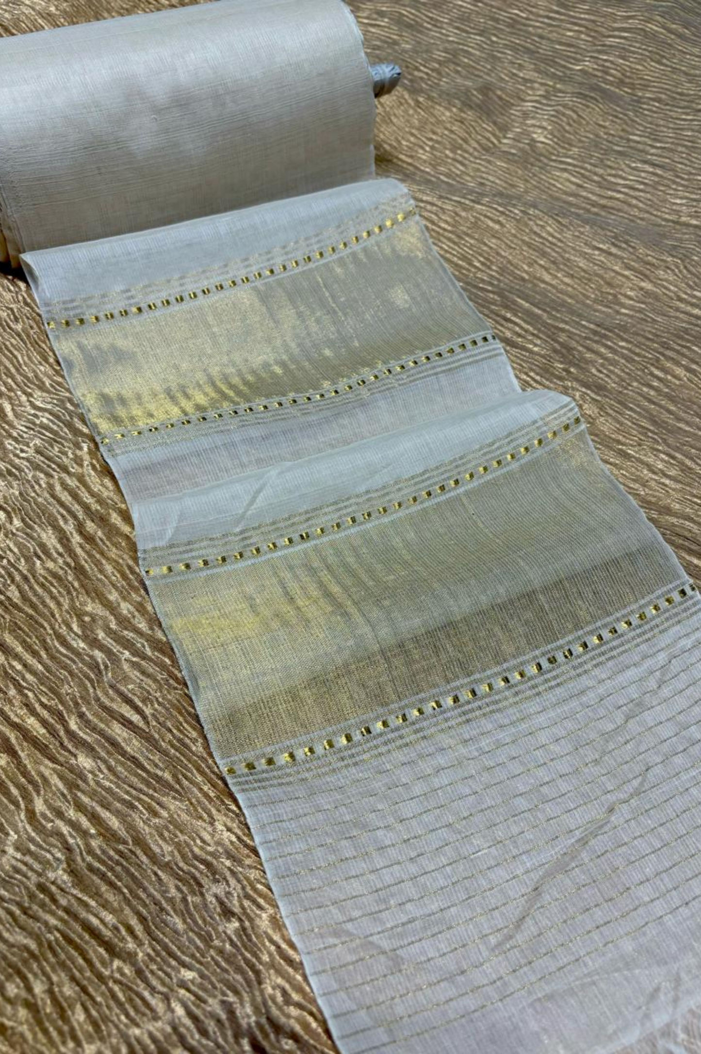(51 Meters Long) PREMIUM MARATHA PAGDI-Pure cotton (Real zari) dyeable fabric, handloom pagdi with three turra palla