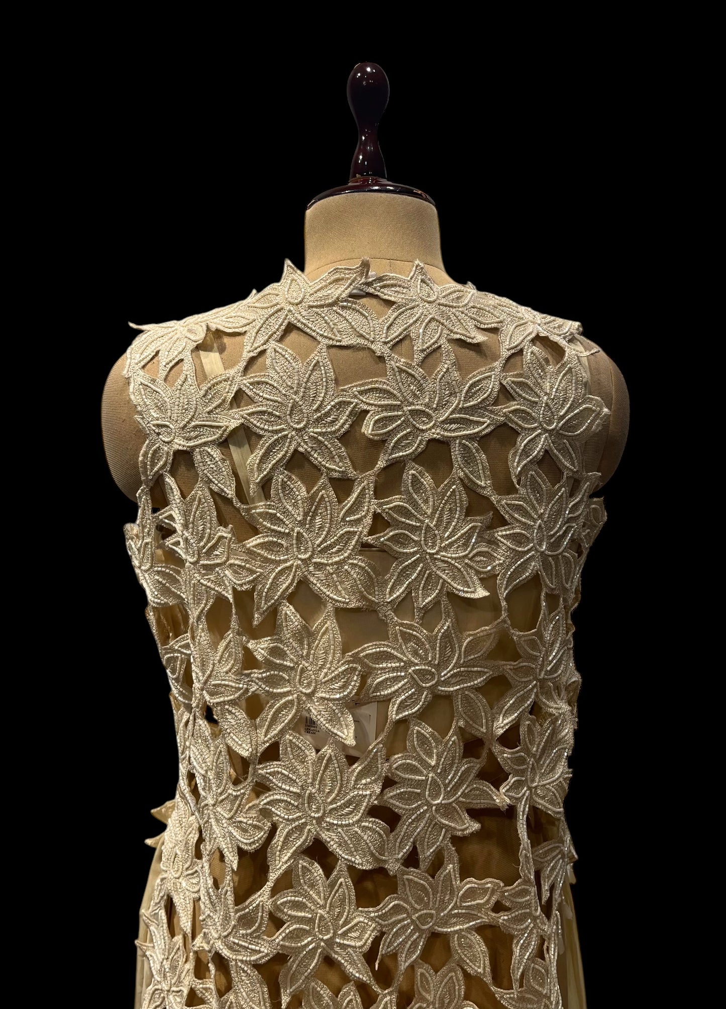 IVORY COLOUR ORGANZA PLAZZO WITH CROP TOP & CUT WORK KURTA EMBELLISHED WITH KARDHANA WORK