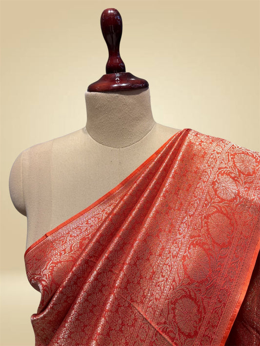 ORANGE PLANT-BASED SILK SAREE