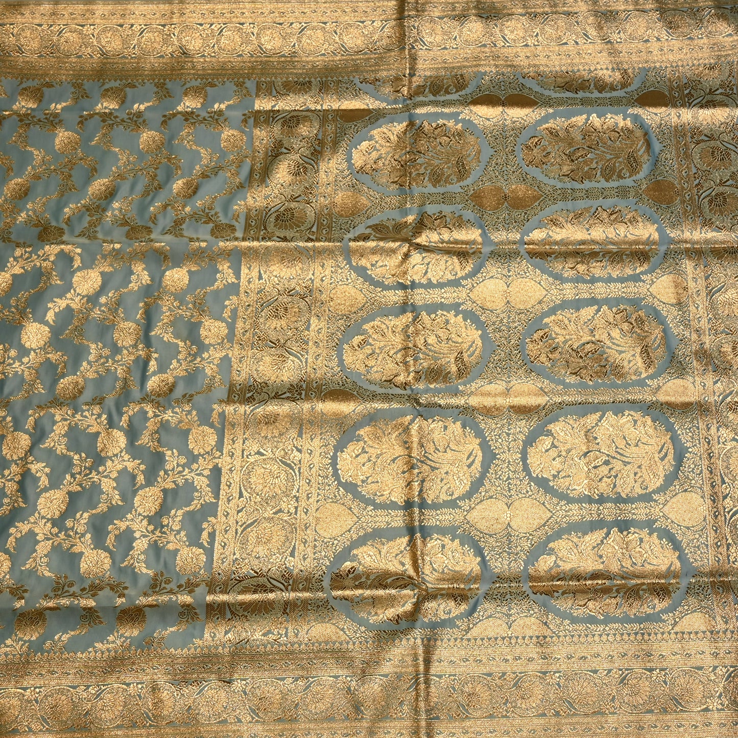 SKY BLUE BANARASI SATIN SAREE