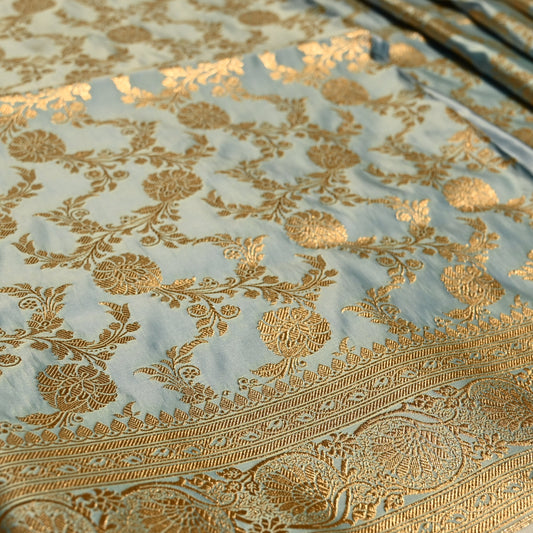 SKY BLUE BANARASI SATIN SAREE