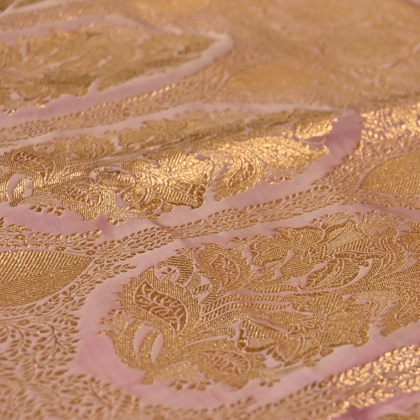 LIGHT PINK BANARASI SATIN SAREE