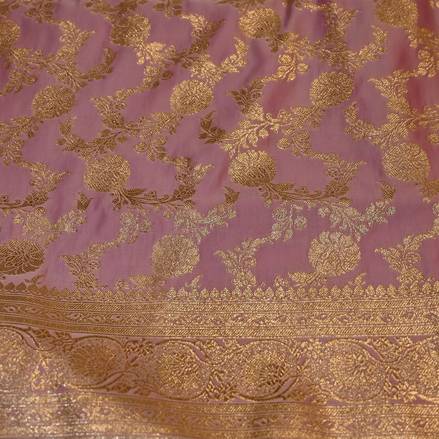 LIGHT PINK BANARASI SATIN SAREE