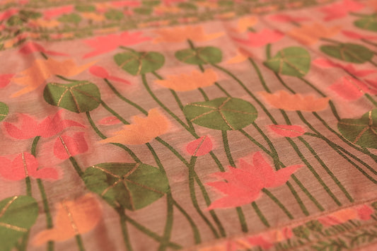 SOFT PINK-PEACH COLOUR JAMDANI SAREE