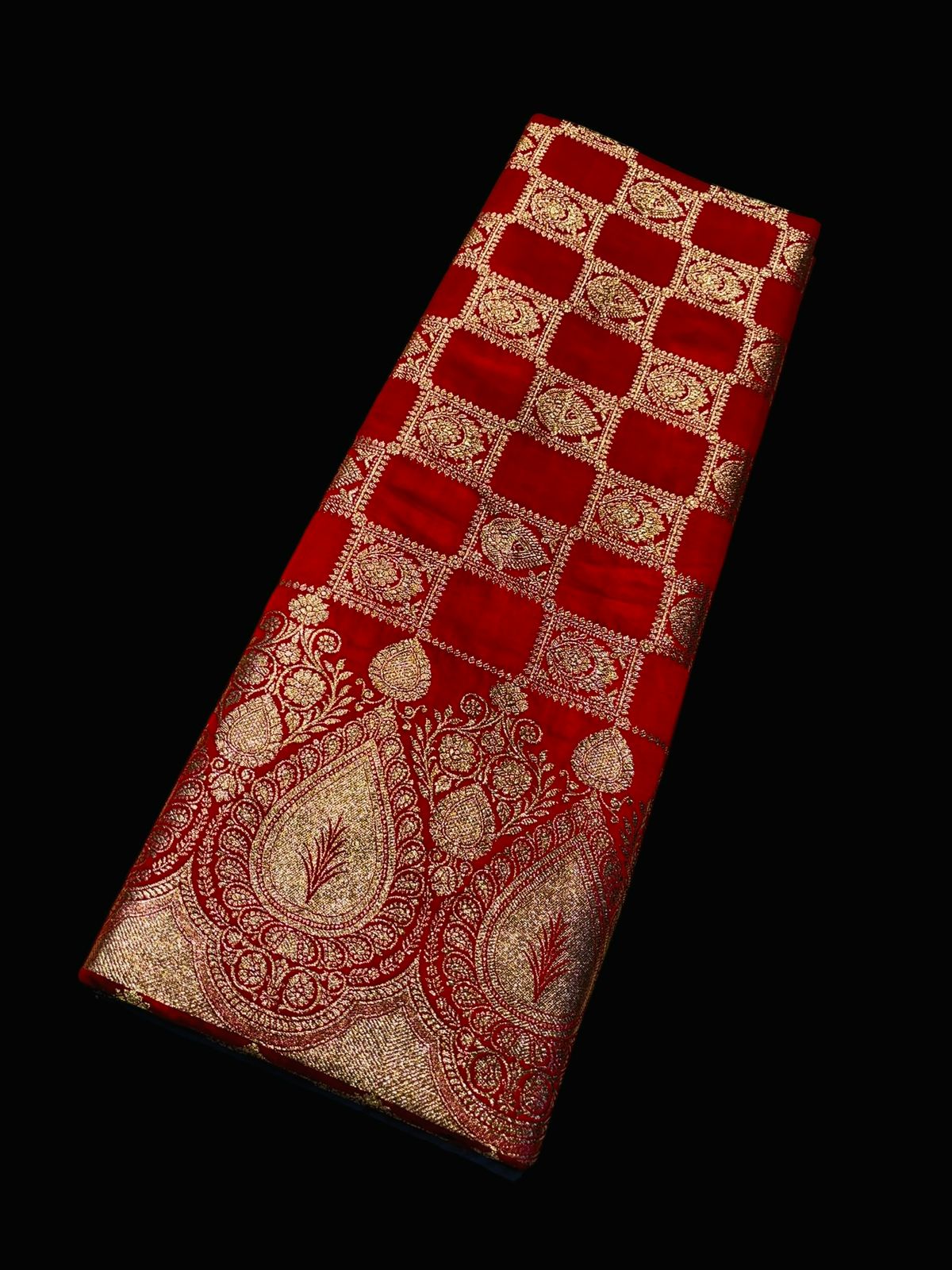 RED COLOUR BRIDAL BANARASI SATIN SAREE