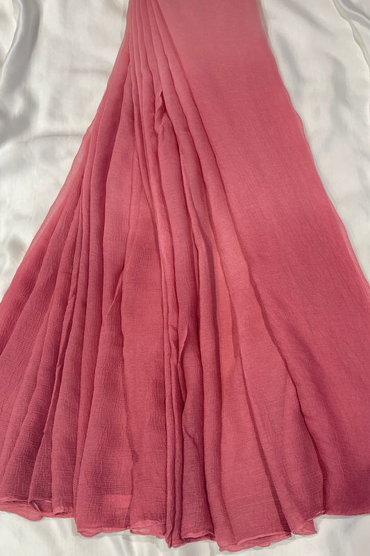 ONION PINK SHADED CHIFFON SAREE WITH MATCHING BLOUSE (DELIVERY IN 20-25 DAYS)