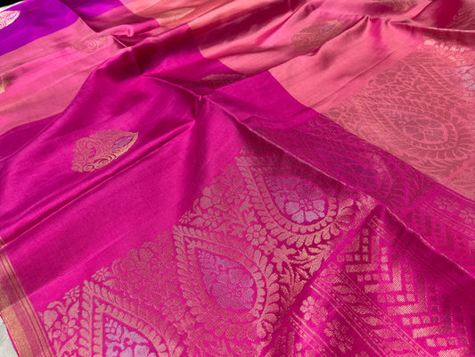 MULTI COLOUR PURE KANJIVARAM SILK SAREE EMBELLISHED WITH ZARI WEAVES