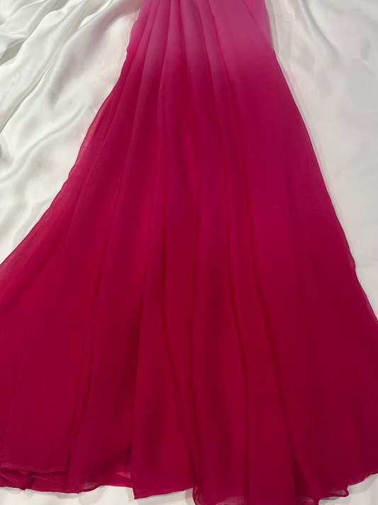 RANI PINK SHADED CHIFFON SAREE WITH MATCHING BLOUSE