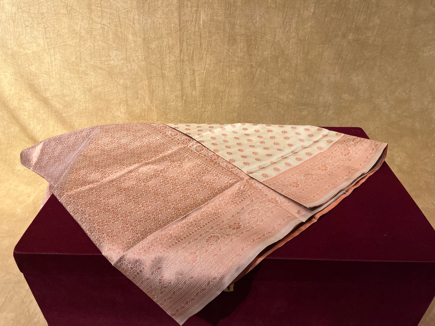 OFF WHITE COLOUR SEMI SILK SAREE WITH ZARI WEAVE