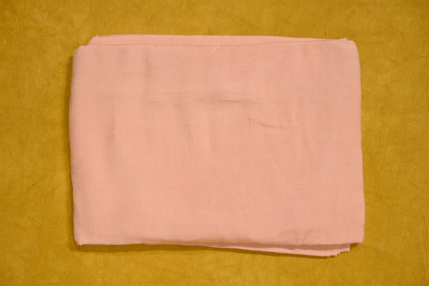 PEACH MUSLIN PRINTED UNSTITCHED SUIT WITH GOTA PATI WORK