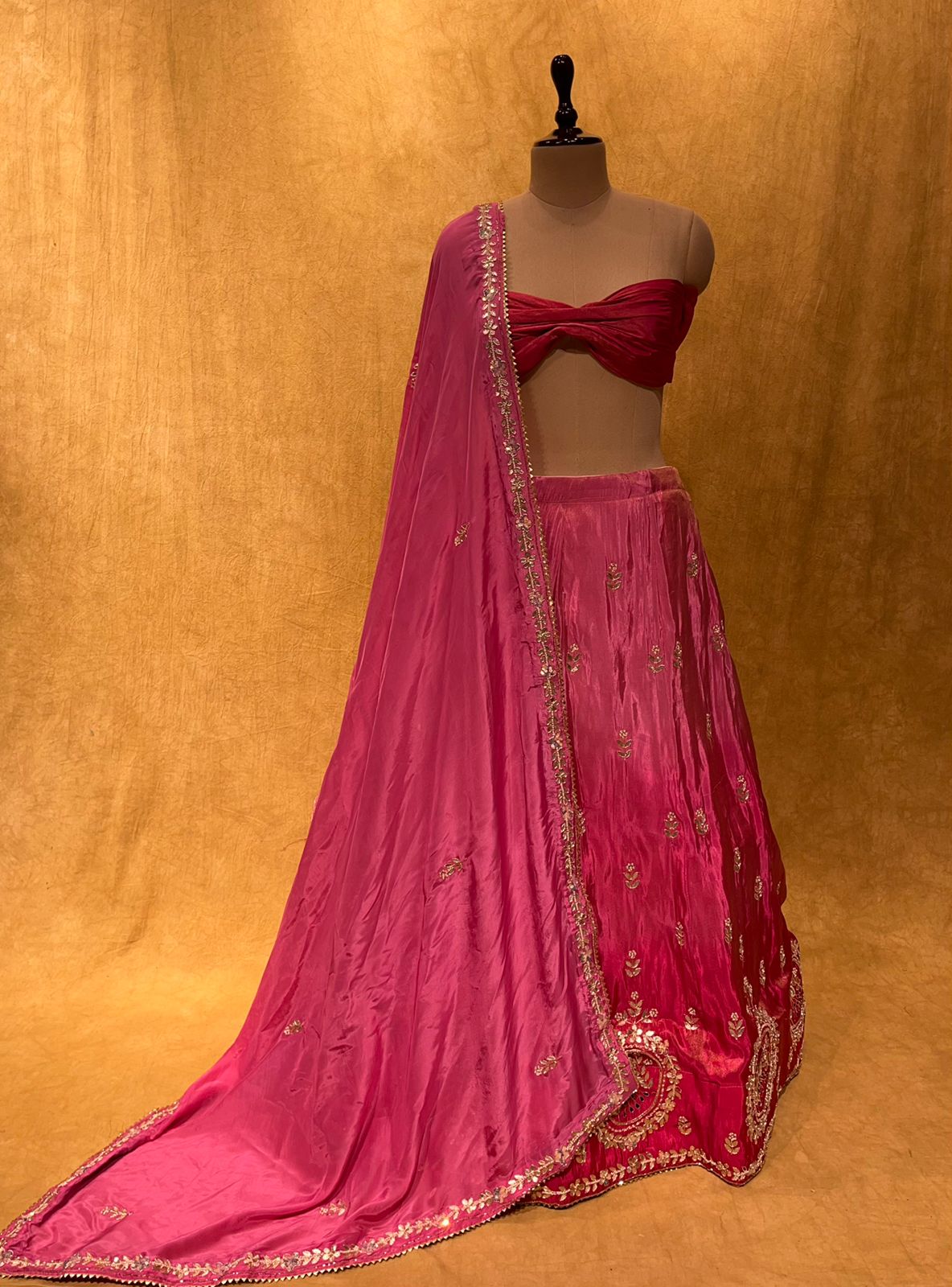 TISSUE SILK LEHENGA HIGHLIGHT WITH PEACOCK MOTIF